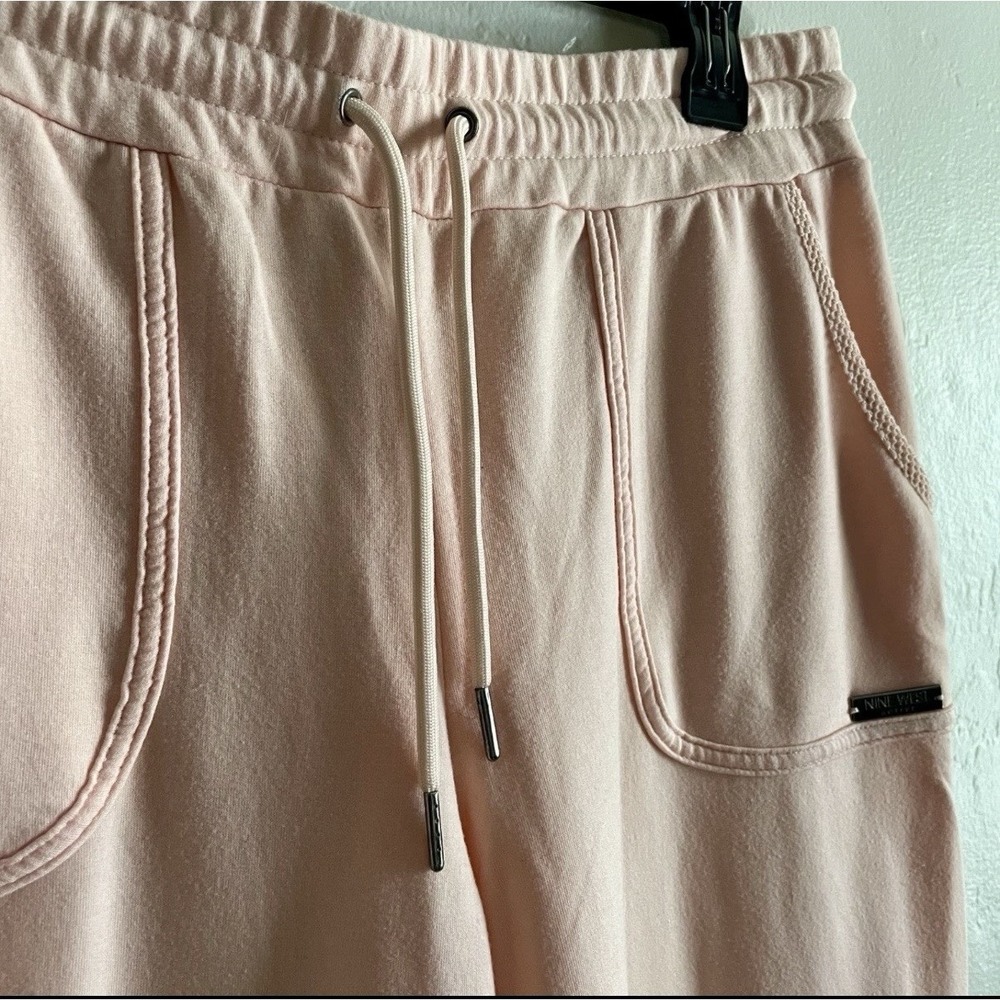 Nine West Women's Blush Pink Joggers Mesh Panels Size M Athleisure Sporty Gym - Picture 4 of 9